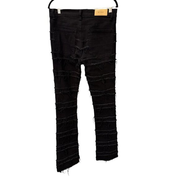 MNML X597 Paneled Skinny Stacked Distressed Denim Black Size 30 RN 139488 EUC - Picture 4 of 6